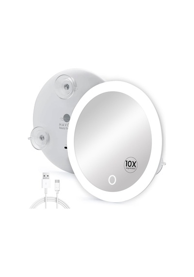 Led Işıklı Ve 3 Güçlü Vantuzlu 10x Büyüteç Aynası. Kompakt, Işıklı Makyaj Aynası Usb Şarj Edilebilir Dahili Pil Belirtilmemiş