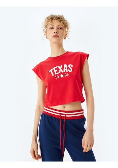 Koton Slogan Baskılı Kolsuz Crop Bisiklet Yaka Tişört Kırmızı 5sal10118ık KIrmızı Kırmızı Koton Slogan Baskılı Kolsuz Crop Bisiklet Yaka Tişört Kırmızı 5sal10118ık KIrmızı Kırmızı
