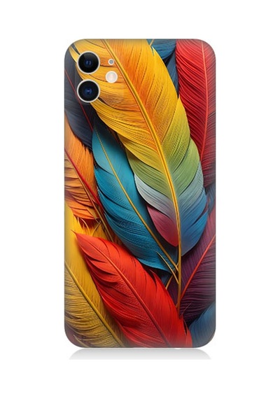 Apple Uyumlu iPhone 11 Silikon Kılıf Pastel Renkli Tüyler
