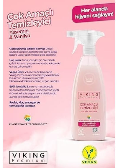 Premium Çok Amaçlı Yasemin & Vanilya 750 Ml 2 Adet 1000'li Set