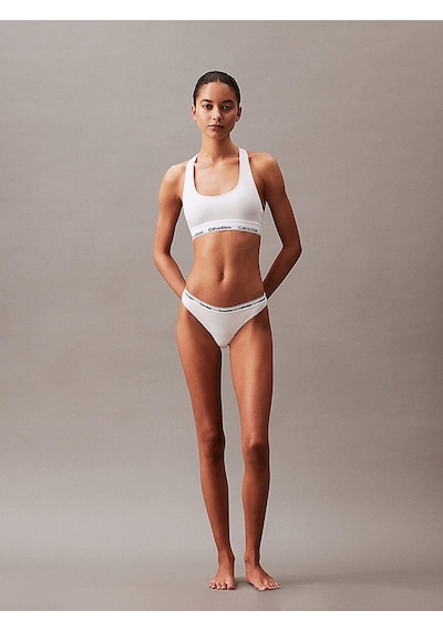 Calvin Klein Kadın Marka Logolu Külot - Elastik Bantlı Rahat Ve Nefes Alabilen Günlük Kullanım - Beyaz-9122 Whıte/whıte/whıte