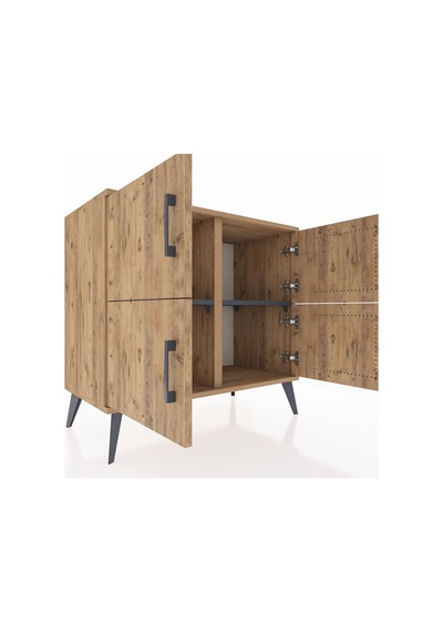 Hyperion Şifonyer 2 Raflı 4 Kapaklı 88x44x80 Çam-çam/antrasit Çam/antrasit Hyperion Şifonyer 2 Raflı 4 Kapaklı 88x44x80 Çam-çam/antrasit Çam/antrasit