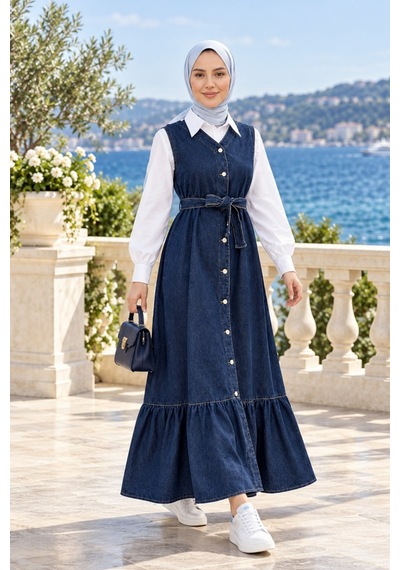 Hb Harma Time Butik Kadın Düğmeli Kuşaklı Eteği Fırfırlı Koyu Mavi Kot Jile Koyu Mavi Koyu Mavi Hb Harma Time Butik Kadın Düğmeli Kuşaklı Eteği Fırfırlı Koyu Mavi Kot Jile Koyu Mavi Koyu Mavi