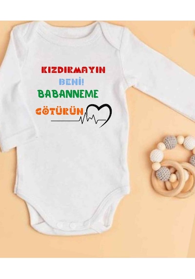 Lupi İsimli Zıbın Yazılı Bebek Zıbın Kum-kırmızı Beyaz
