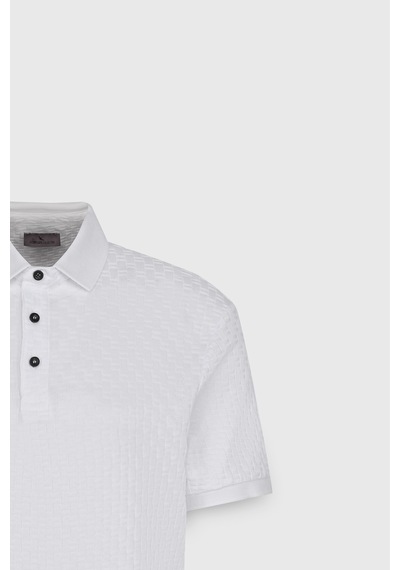 AC&Co / Altınyıldız Classics Erkek Beyaz Slim Fit Dar Kesim Polo Yaka Jakarlı Tişört Beyaz AC&Co / Altınyıldız Classics Erkek Beyaz Slim Fit Dar Kesim Polo Yaka Jakarlı Tişört Beyaz