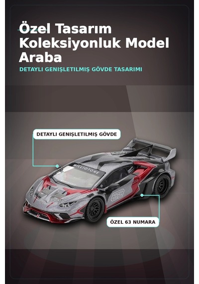 1/64 Metal Diecast Lb Works Lamborghini Huracan Gt Ronin - Tekli Koleksiyonluk Model Araba Bx-313399