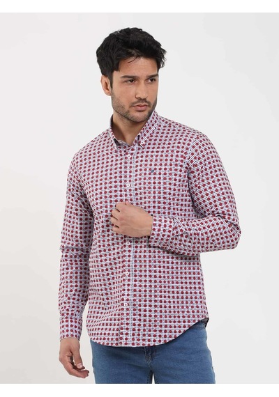Dufy Kırmızı Erkek Slim Fit Puantiyeli Brent Düğmeli Yaka Uzun Kol Gömlek - 104344-kırmızı Kırmızı Dufy Kırmızı Erkek Slim Fit Puantiyeli Brent Düğmeli Yaka Uzun Kol Gömlek - 104344-kırmızı Kırmızı