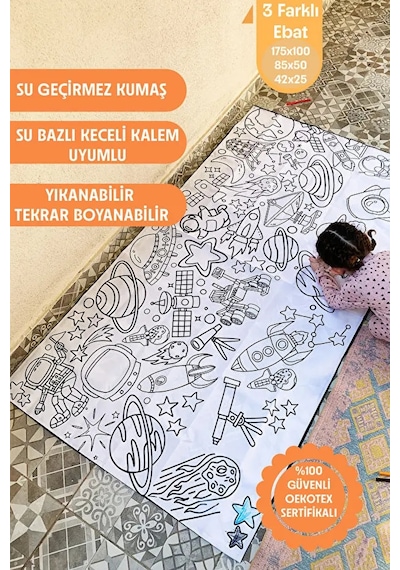 Uzay Yıkanabilir Boyama Örtüsü 30 40
