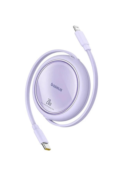 Baseus Free2pull Mini Makaralı Type-c To Lightning 20w Kablo 1 Mt Mor