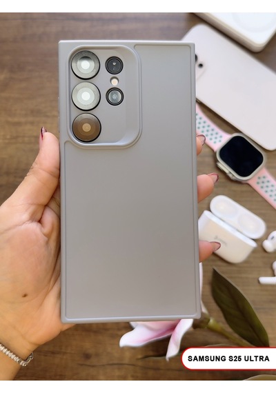 Samsung Galaxy S25 Ultra Uyumlu Kamera Korumalı Darbeye Dayanıklı Renk Atmayan Keep Silikon Kılıf Gri