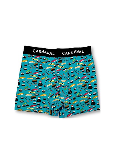 Carnaval Socks Carnaval Sushi Desenli Premium Pamuklu Erkek Boxer -yeşil Renkli Çoklu