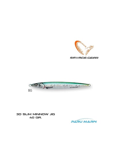 Savage Gear 3d Slim Jig Minnow 40gr. Suni Yem Bg