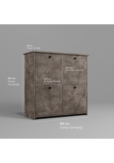Dekorfim DF08103GD MDF Antre Hol Ayakkabılık Ayakkabı Dolabı
