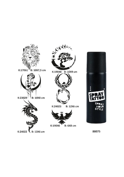 Vahşi Güzellikler Spray Tattoo Geçici Dövme Seti Dark Sprey Dövme Kiti