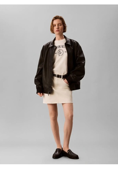 Calvin Klein Ss Relaxed Varsıty C, Yas Bej Kadın T-shirt