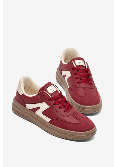 Tonny Black Rahat Kalıp Kauçuk Taban Bağcıklı Sneaker Kadın Bordo Bej Sneaker Tbtyldz005 Bej - Bordo