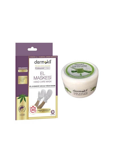 Dermokil El Bakım Maskesi +  Aloe Vera Özlü Nemlendirici El Yüz Bakım Kremi 220 ML
