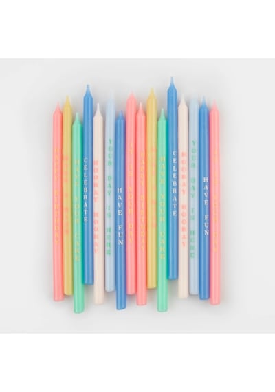 Meri Meri - Birthday Phrases Candles - Doğum Günü Tebrik Yazıları Mumlar X16