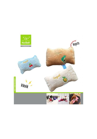 Nunbell Hışırtılı Peluş Yastık Köpek Oyuncağı 17 Cm