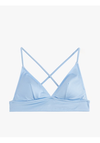 Koton Sırt Bağlama Detaylı Bralet Bikini Üst Mavi 6sak10017mm