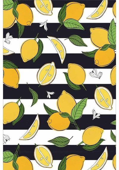 Sarı Limon Motifli Dokuma Leke Tutmaz Masa Örtüsü Mso124n11
