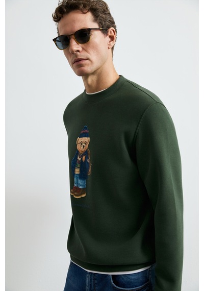 Lufian Mıles Erkek Sweatshirt Yeşil Yeşil 112030201100600