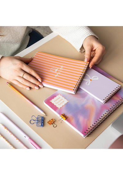 Haftalık Ve Günlük 3 Lü Masaüstü Süresiz Planlayıcı Set - Soyut Çok Renkli