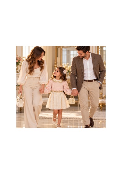 Messlife Gold Desenli Zarif Kız Çocuk Elbisesi Beyaz - 930464741 Beyaz