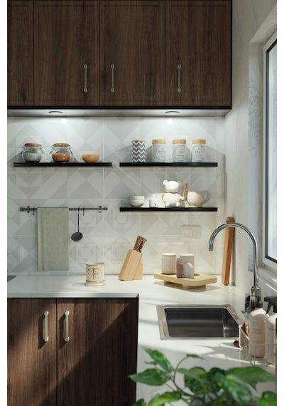 Yankı-BYEG 60 cm 3lü Mat Siyah Mdf Duvar Rafı Gizli Bağlantı Kitaplık