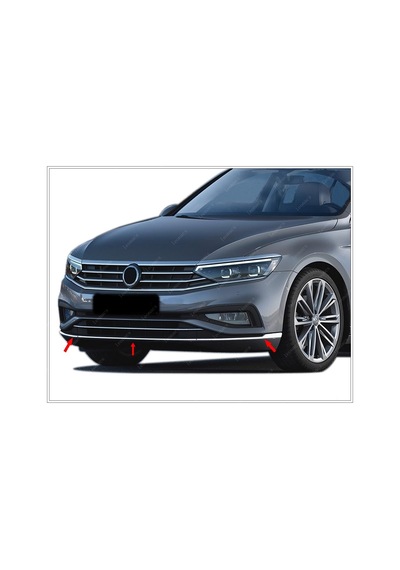 Vw Passat B8.5 Krom Ön Tampon Alt Çıta 3 Prç P.Çelik 2019 Üzeri