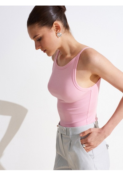 Dilvin 32774 Halter Yaka Top-toz Pembe