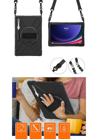 Fuchsia Galaxy Tab S11 Ultra 14,6 İnç İle Uyumlu Defender Silikon Tablet Kılıfı Korumalı Kapak