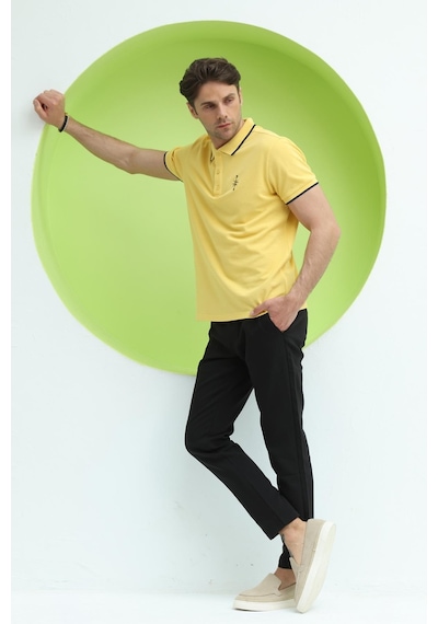 Erkek Polo Yaka T-shirt Sarı