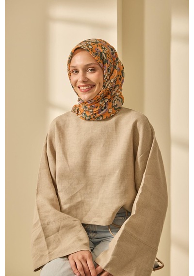 Silk Home Soft Eşarp 73090-34 Uruncu, Vizon, Koyu Yeşil, Eflatun, Ekru