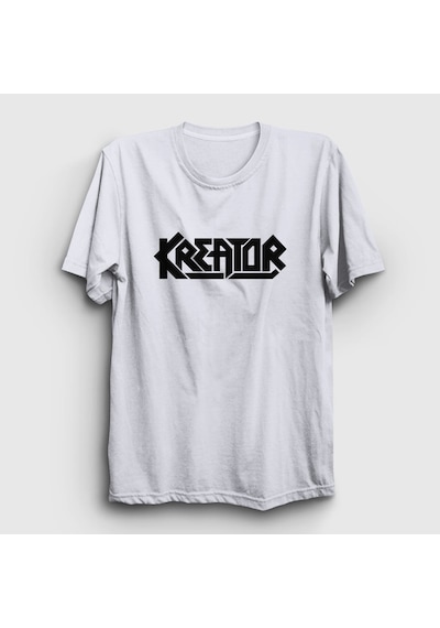 Presmono Unisex Logo Kreator T-shirt Beyaz