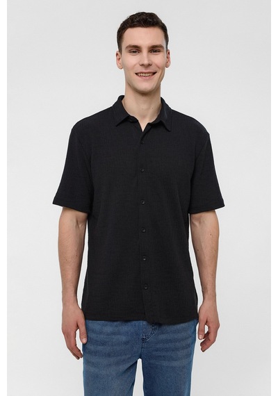 Backandbond Siyah Regular Fit Örme Gömlek