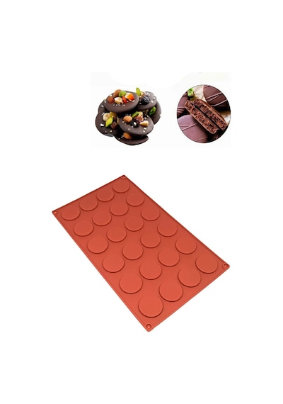 Silikon Çikolata Kalıbı Yuvarlak Mini Kiremit