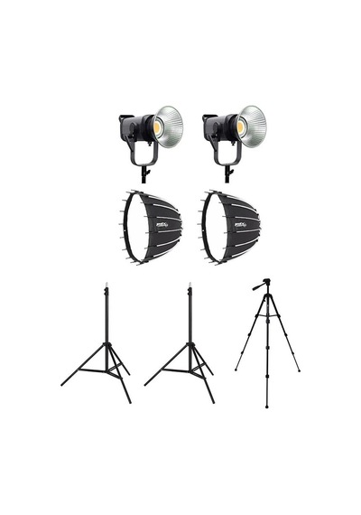 Cobac 300 Stüdyo Işığı 2 + 3 Mt Işık Ayağı 2 + Sl90 Softbox 2 + 307 Tripod Işık Seti