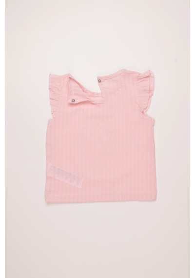 Pierre Cardin Pamuk Kız Çocuk Yazlık Dokuma Şortlu Takım 303789 Pembe