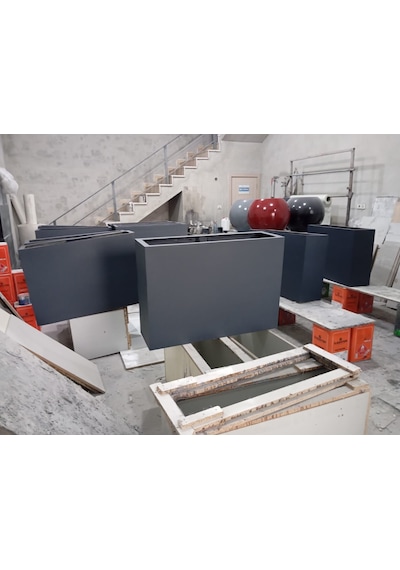 Fiber Saksı Antrasit 100x30x50 Cm Dikdörtgen Dış Mekan Saksısı