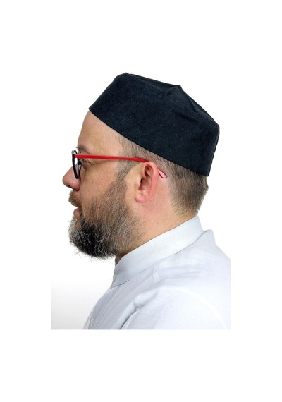 Kubbeli Sert Kalıp Takke - Siyah