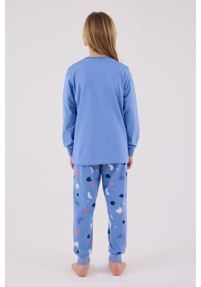 Rolypoly Kız Çocuk Mavi Pijama Takımı Mavi