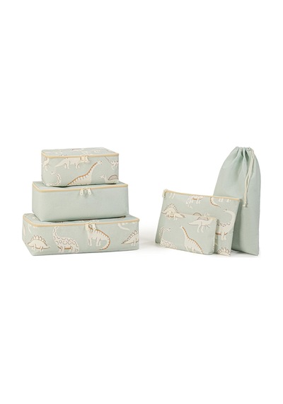 Ocean Home Textile 6'lı Çocuk Odası Dinozor Bavul İçi Düzenleyici Set Sku: Mır8690010031853 Açık Ahşap