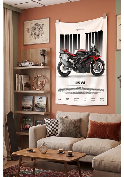 Aprilia Rsv4 Dekoratif Duvar Örtüsü Duvar Halısı Reaste