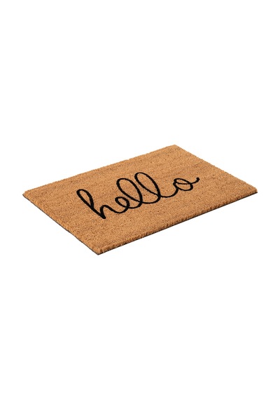 Coco Hello El Yazısı Kıl Kapı Önü Paspası 40x60 3681 Natural