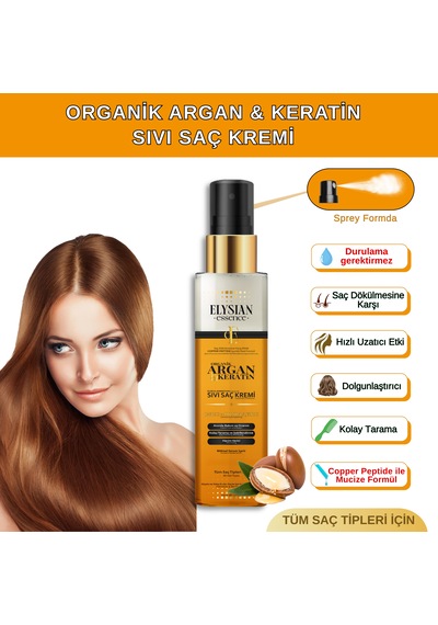 Elysian Essence Organik Argan & Keratin Sıvı Saç Kremi 150 Ml