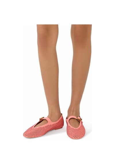 Kurt Geiger Mayfair Süet Kristal Taşlı Lüks Tasarım Kadın Babet Kırmızı