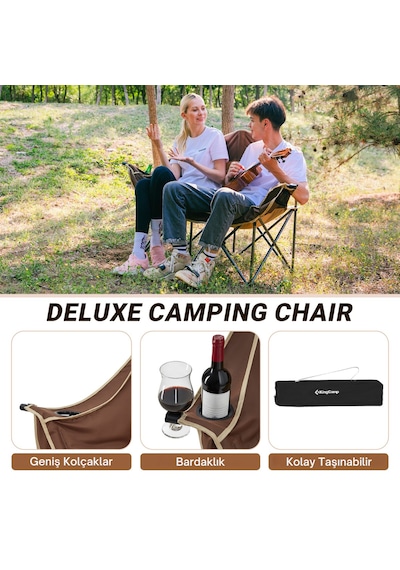 Kingcamp Loveseat Double Çift Kişilik Katlanır Kamp Sandalyesi Coffee Kahve