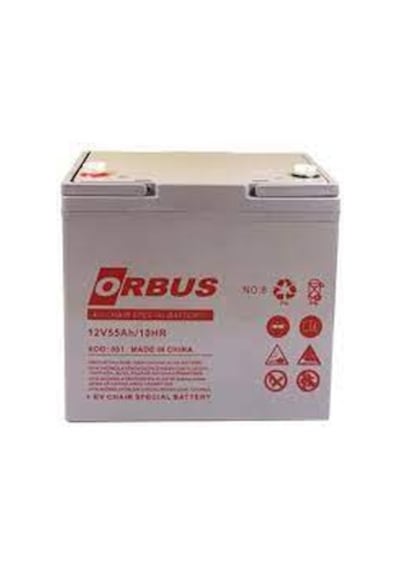 Orbus 12v 55ah Engelli Araç Aküsü Jel Dikey