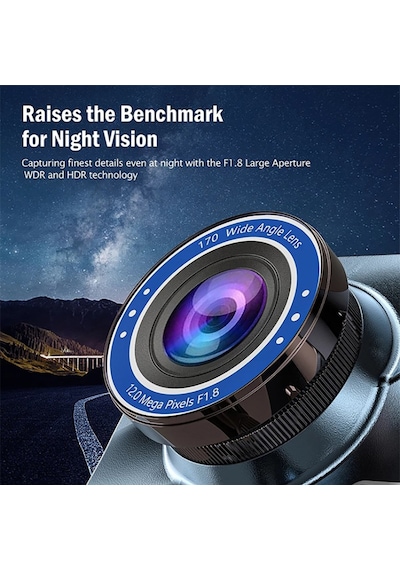 Exvol Araç İçi Yol Kayıt Kamera 4'' 1296p Fhd 1.8lens+park Kamera